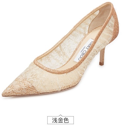 (Women) Jimmy Choo Love High Heels Gold 'Metallic Lace Ruffle' LOVE65RMU Buy (Women) Jimmy Choo Love High Heels Gold 'Metallic Lace Ruffle' LOVE65RMU