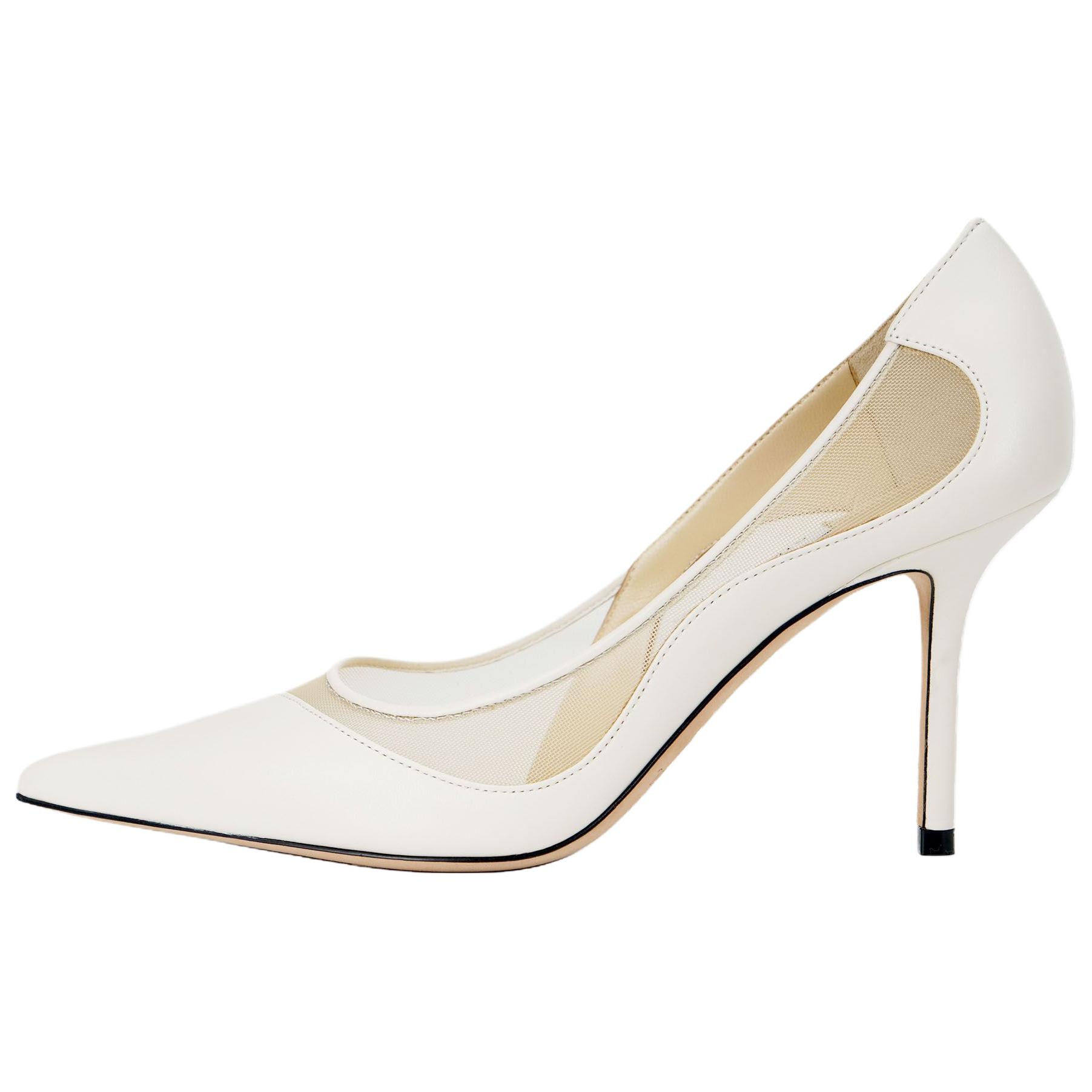 (Women) Jimmy Choo Love Mesh Pointed Toe Stiletto Heels Latte LOVE85NMS Latte Color