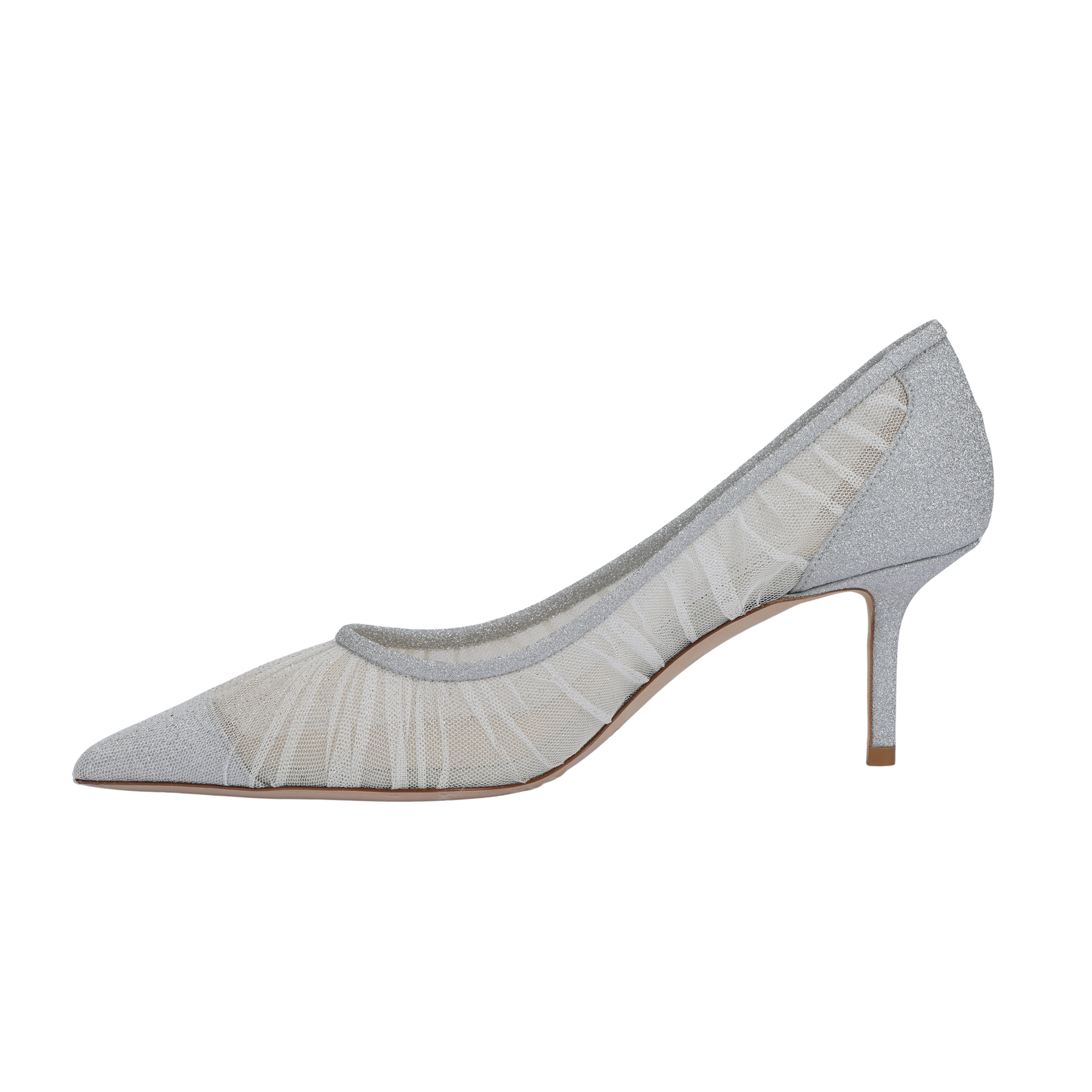 (Women) Jimmy Choo LOVE Silver Glitter 6.5cm Stiletto Heels Shoes Silver LOVE65TFG-IVORY SILVER