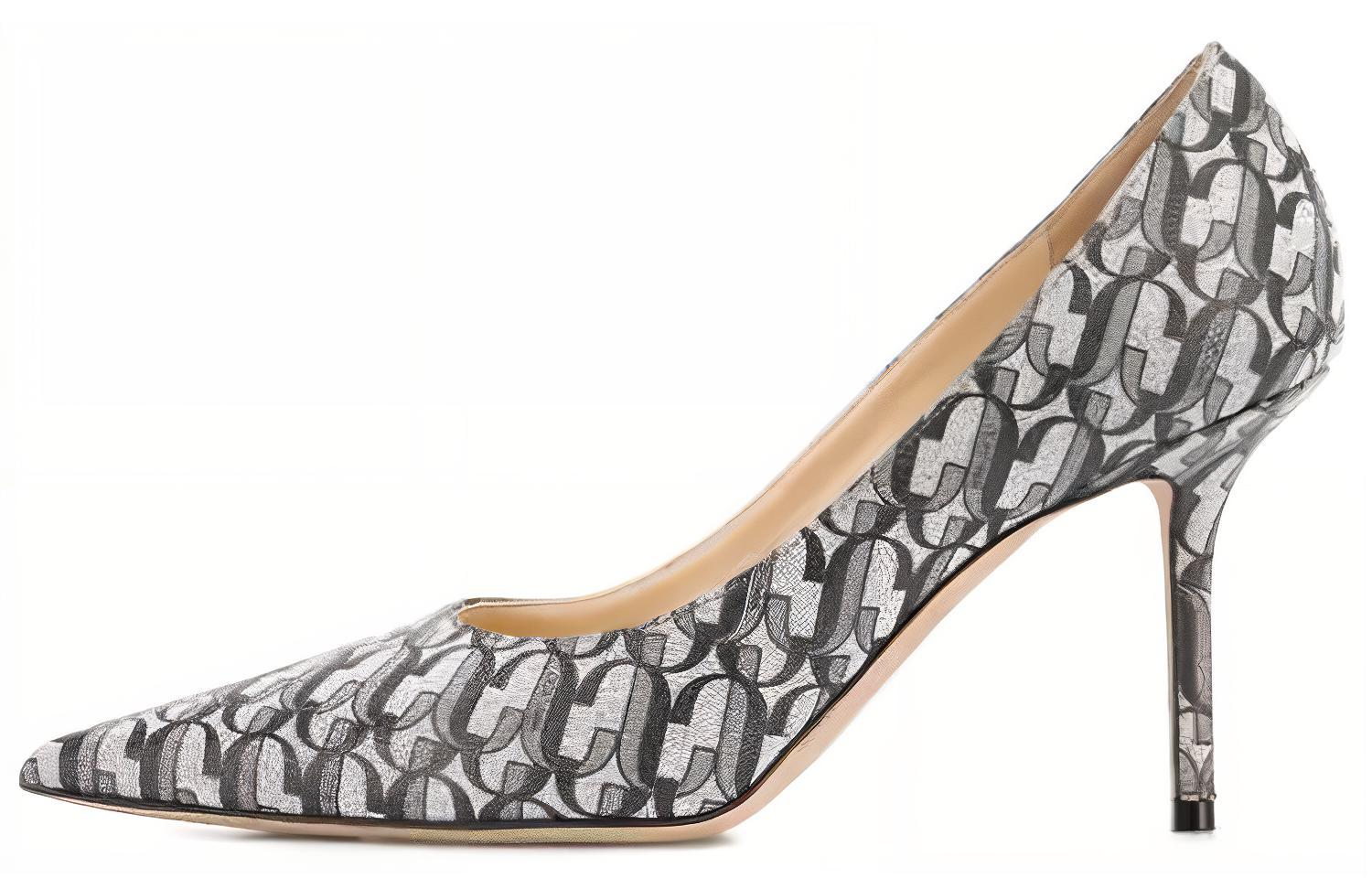 (Women) Jimmy Choo LOVE Stiletto Heels 8.5cm Black Silver LOVE85RJC Black Silver