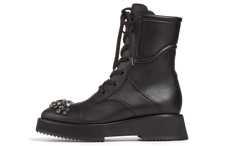 (Women) Jimmy Choo Martin Boots 'Black Grainy Leather' HADLEYFLATYAS0C6123