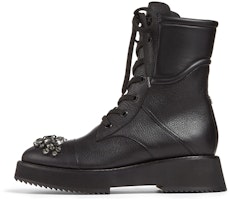 (Women) Jimmy Choo Martin Boots 'Black Grainy Leather' HADLEYFLATYAS0C6123 (Women) Jimmy Choo Martin Boots 'Black Grainy Leather' HADLEYFLATYAS0C6123