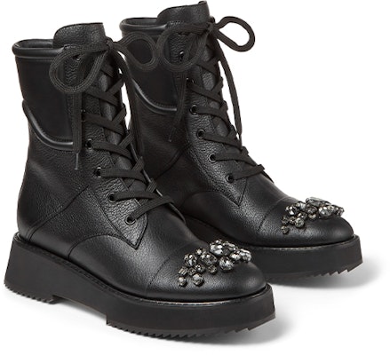 (Women) Jimmy Choo Martin Boots 'Black Grainy Leather' HADLEYFLATYAS0C6123 Order (Women) Jimmy Choo Martin Boots 'Black Grainy Leather' HADLEYFLATYAS0C6123