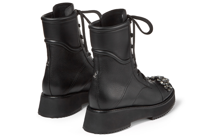 Lookbook (W) Botas Jimmy Choo Martin 'Cuero Granulado Negro' HADLEYFLATYAS0C6123