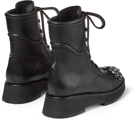 (Women) Jimmy Choo Martin Boots 'Black Grainy Leather' HADLEYFLATYAS0C6123 Lookbook (Women) Jimmy Choo Martin Boots 'Black Grainy Leather' HADLEYFLATYAS0C6123
