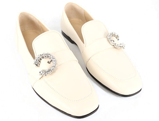 (Women) Jimmy Choo Moccasin 'White Gemstone' MANIFLATAYULATTE Shop (Women) Jimmy Choo Moccasin 'White Gemstone' MANIFLATAYULATTE
