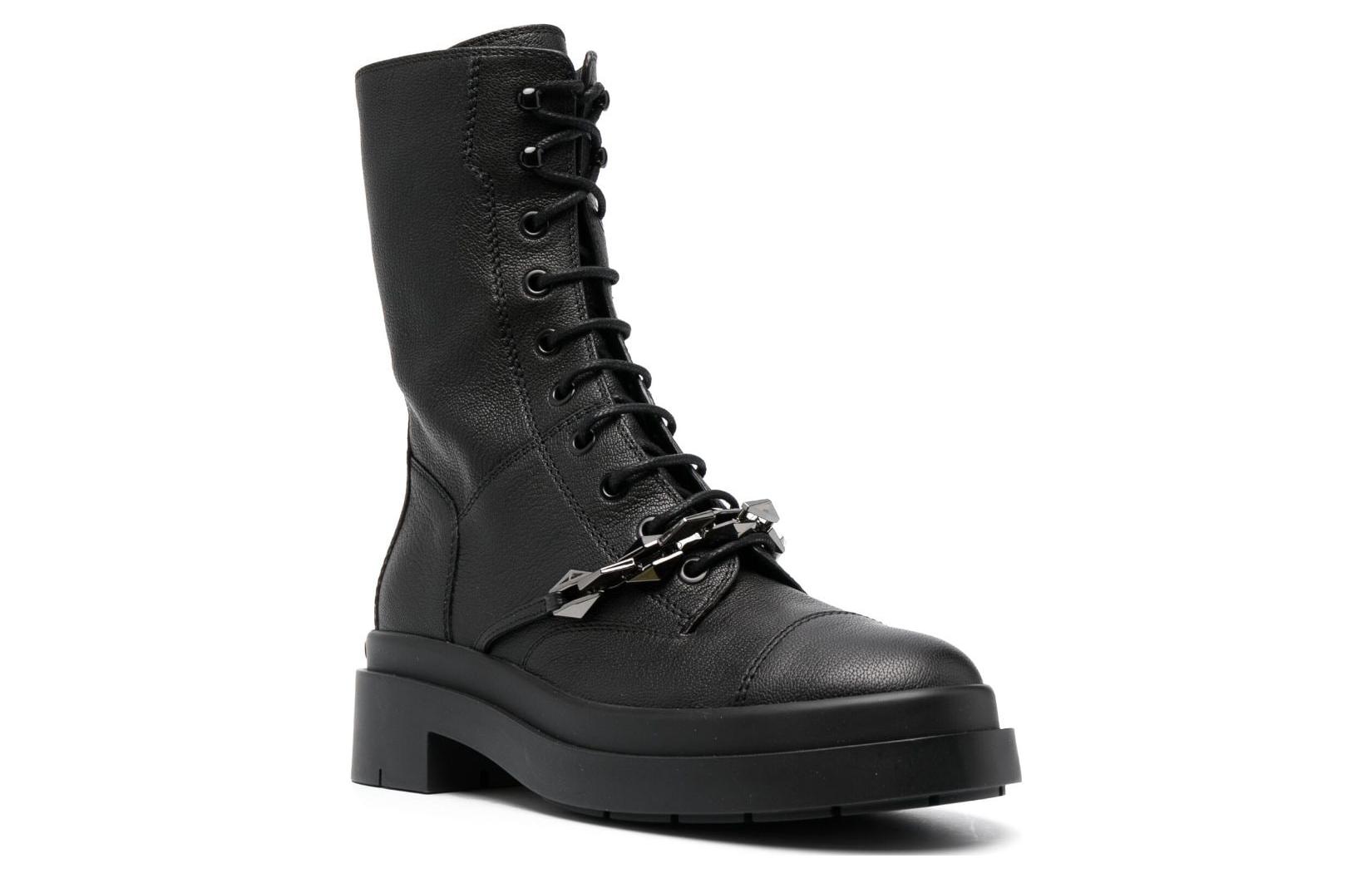 Order (W) Jimmy Choo Nari 短靴 '黑色卵石紋皮革' NARIFLATAUQ