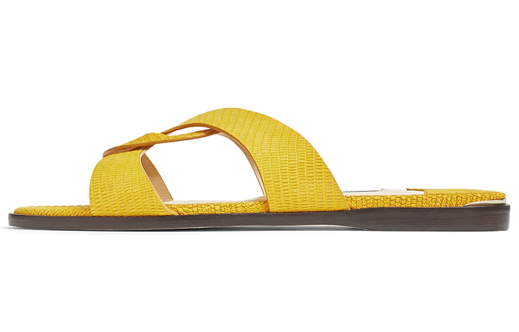 (Women) Jimmy Choo Nubuck Slipper 'Yellow Leather' ATIAFLATNUL