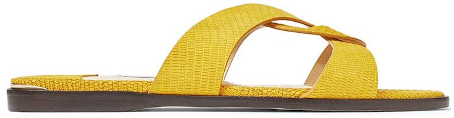 (W) Jimmy Choo 牛巴革拖鞋 ''黄色皮革'' ATIAFLATNUL Order (W) Jimmy Choo 牛巴革拖鞋 ''黄色皮革'' ATIAFLATNUL