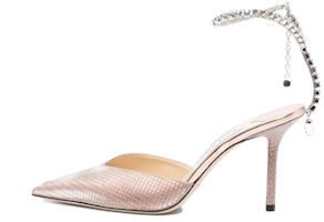 (Women) Jimmy Choo Pointed Toe Mule 'Pink Block Heel' SAEDA85AOF (Women) Jimmy Choo Pointed Toe Mule 'Pink Block Heel' SAEDA85AOF