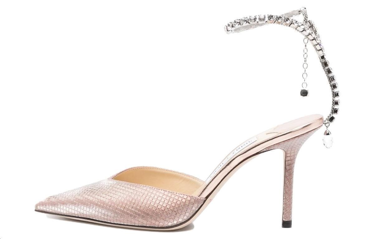 (Women) Jimmy Choo Pointed Toe Mule 'Pink Block Heel' SAEDA85AOF