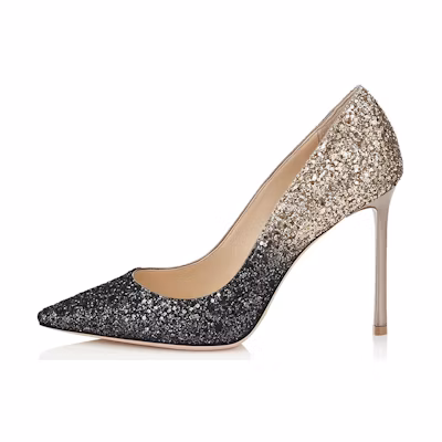 (W) Jimmy Choo Romy 100 'Black Gold'