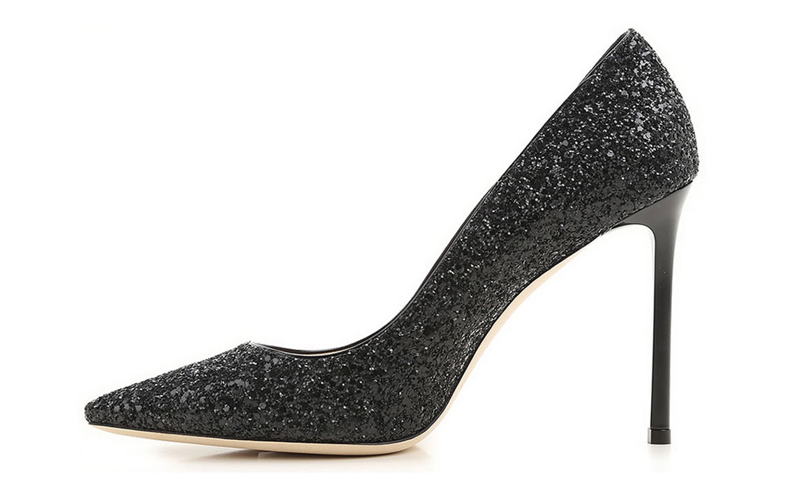 (Women) Jimmy Choo Romy 100 'Black Sequin' ROMY100CGF-BLACK