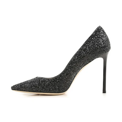 (W) Jimmy Choo Romy 100 'Black Sequin'