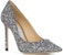 (Women) Jimmy Choo Romy 100 'Star Glitter Silver' ROMY100ARG-GUNMETALMIX