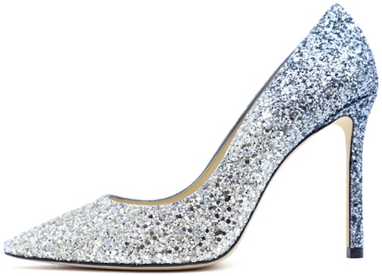 (Women) Jimmy Choo Romy 100 Heels 'Color Block' ROMY100BRESILVERDUSKBLUE Buy (Women) Jimmy Choo Romy 100 Heels 'Color Block' ROMY100BRESILVERDUSKBLUE