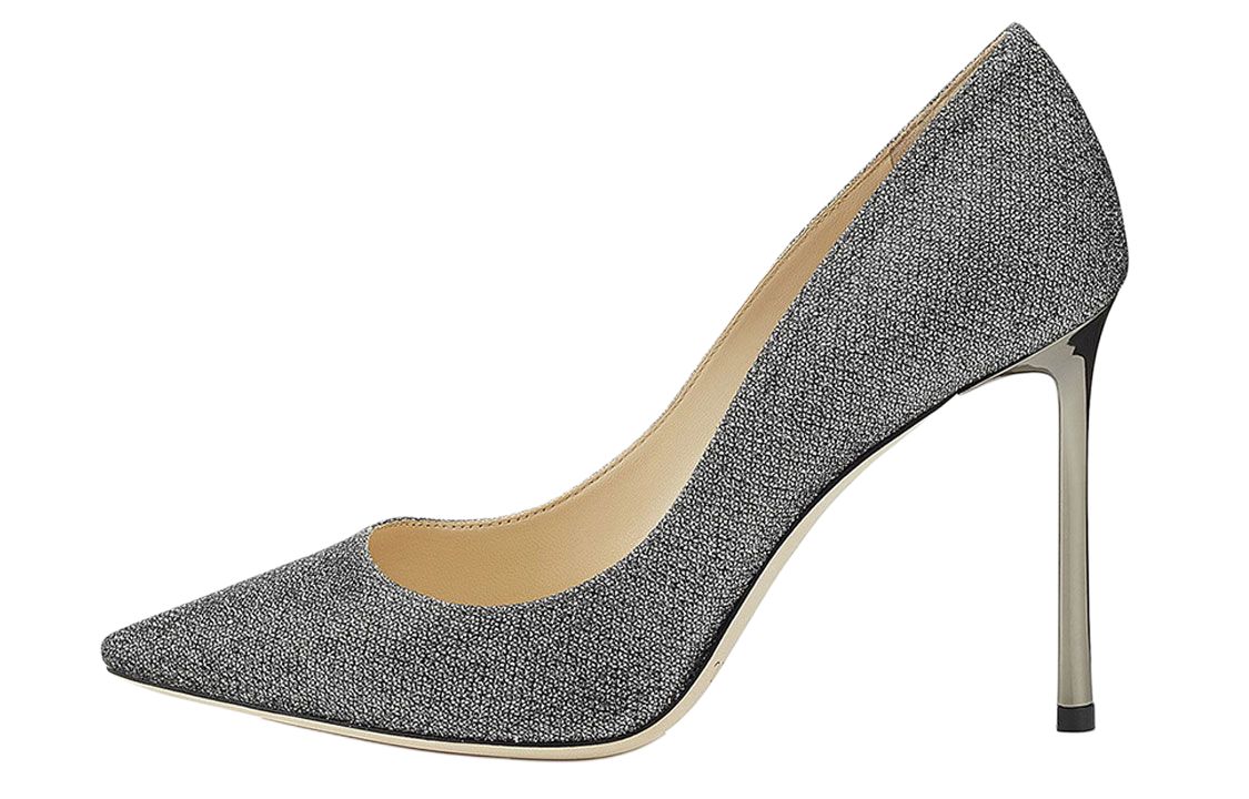 (Women) Jimmy Choo ROMY 10cm Stiletto Heels Dark Grey ROMY100LAGGREY
