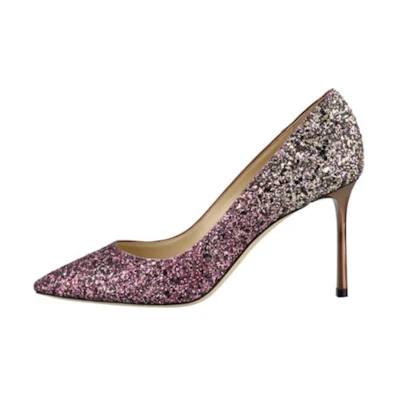 (W) Jimmy Choo Romy 60 'Glitter Gradient'