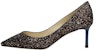 (Women) Jimmy Choo Romy 60 'Gold Black Glitter' ROMY60TGFAMETHYSTMIX