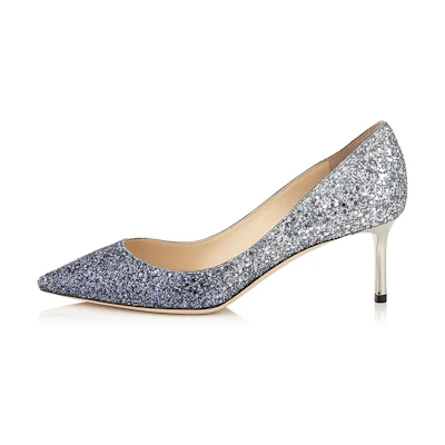 (W) Jimmy Choo Romy 60 'Silver Blue'