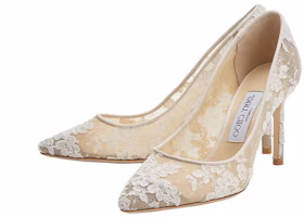 Lookbook (W) Jimmy Choo Romy 85 ''Ivory Floral Lace'' Sepatu Hak Wanita Elegan. ROMY85ORE080002