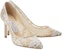(Women) Jimmy Choo Romy 85 'Ivory Floral Lace' ROMY85ORE080002