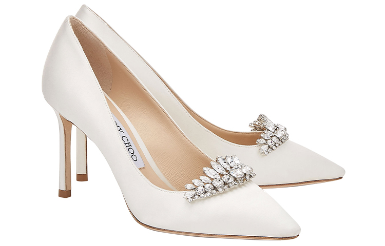 Order (W) Jimmy Choo Romy 85 ''White Crystal'' Putih Kristal ROMY85ARI000784