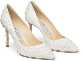 (W) Jimmy Choo Romy 85 高跟鞋 ''白色花卉'' ROMY85YDB Order (W) Jimmy Choo Romy 85 高跟鞋 ''白色花卉'' ROMY85YDB
