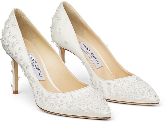 (Women) Jimmy Choo Romy 85 High Heels 'White Floral' ROMY85YDB Order (Women) Jimmy Choo Romy 85 High Heels 'White Floral' ROMY85YDB