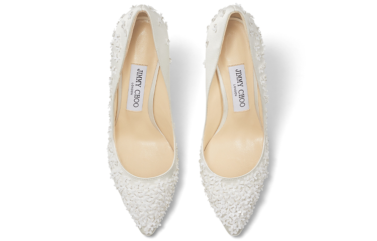 Lookbook (W) Jimmy Choo Romy 85 Tumit Tinggi ''Bunga Putih'' ROMY85YDB