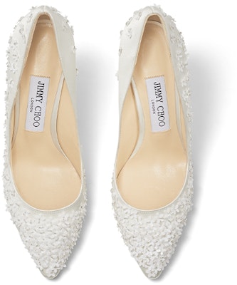 (Women) Jimmy Choo Romy 85 High Heels 'White Floral' ROMY85YDB Lookbook (Women) Jimmy Choo Romy 85 High Heels 'White Floral' ROMY85YDB