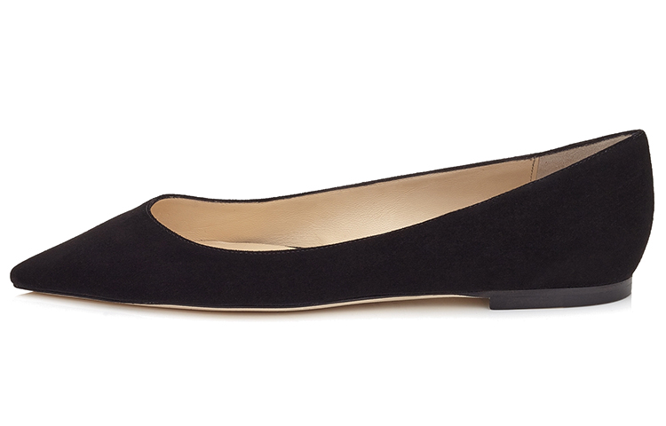 (Women) Jimmy Choo ROMY Black Flat Ballerinas - Comfortable & Versatile Shoes ROMYFLATSUE Black Flats