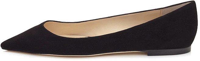 (Women) Jimmy Choo ROMY Black Flat Ballerinas - Comfortable & Versatile Shoes ROMYFLATSUE Black Flats (Women) Jimmy Choo ROMY Black Flat Ballerinas - Comfortable & Versatile Shoes ROMYFLATSUE Black Flats