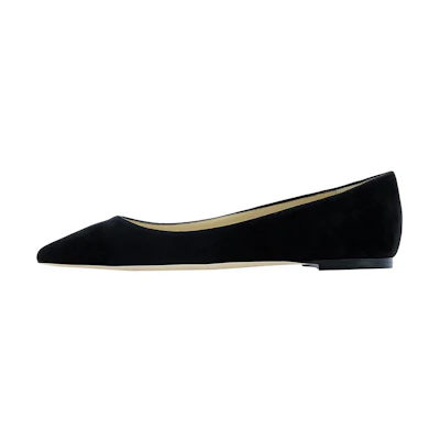 (W) Jimmy Choo Romy Flat 'Black Ballet'