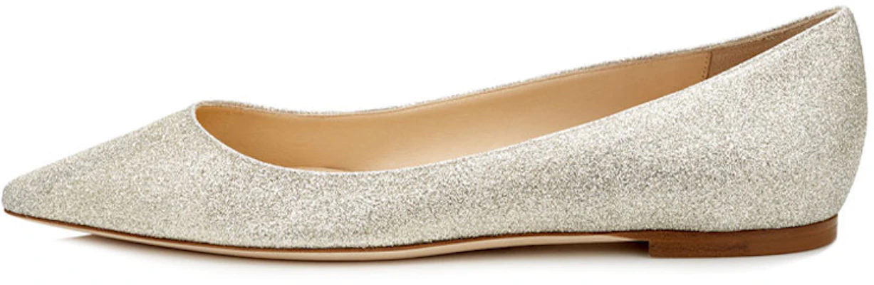 (Women) Jimmy Choo ROMY Flat Casual Shoes Platinum Color Trendy Comfort ROMYFLATDGZ Platinum Color Buy (Women) Jimmy Choo ROMY Flat Casual Shoes Platinum Color Trendy Comfort ROMYFLATDGZ Platinum Color