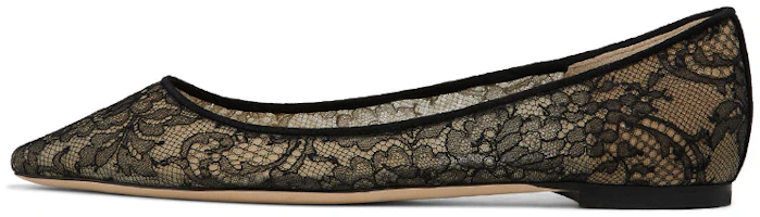 (Women) Jimmy Choo ROMY Shanti Floral Lace Casual Flats Black ROMYFLATXIA Black (Women) Jimmy Choo ROMY Shanti Floral Lace Casual Flats Black ROMYFLATXIA Black