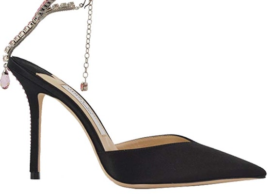 (Women) Jimmy Choo Saeda 100 'Lightrose Black' SAEDA-100-BGH-BLACK/LIGHT-ROSE Sizing (Women) Jimmy Choo Saeda 100 'Lightrose Black' SAEDA-100-BGH-BLACK/LIGHT-ROSE