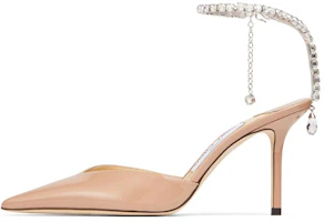 (Women) Jimmy Choo Saeda 85 Patent Leather Crystal Chain Stiletto Heels Women’s Pink SAEDA85BOB Pink Color (Women) Jimmy Choo Saeda 85 Patent Leather Crystal Chain Stiletto Heels Women’s Pink SAEDA85BOB Pink Color