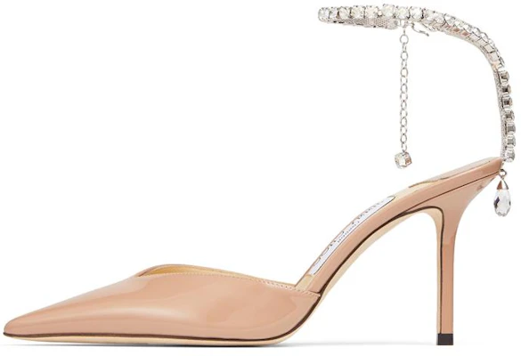 (Women) Jimmy Choo Saeda 85 Patent Leather Crystal Chain Stiletto Heels Women’s Pink SAEDA85BOB Pink Color Buy (Women) Jimmy Choo Saeda 85 Patent Leather Crystal Chain Stiletto Heels Women’s Pink SAEDA85BOB Pink Color