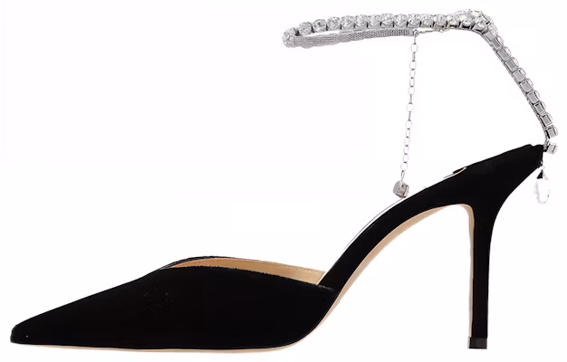 (Women) Jimmy Choo Saeda Black Suede Rhinestone Pointed Toe Heels 8.5cm Women SAEDA85ZOD Black Buy (Women) Jimmy Choo Saeda Black Suede Rhinestone Pointed Toe Heels 8.5cm Women SAEDA85ZOD Black