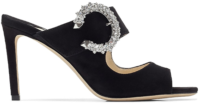 (Women) Jimmy Choo Saf 85 'Black High Heel Slides' SAF85SUE010003 Order (Women) Jimmy Choo Saf 85 'Black High Heel Slides' SAF85SUE010003
