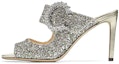 Buy (Women) Jimmy Choo SAF 85 'Rough Glitter Fabric High Heel Slippers Silver' SAF85CGF