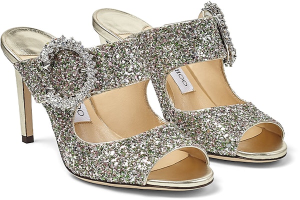 (Women) Jimmy Choo SAF 85 'Rough Glitter Fabric High Heel Slippers Silver' SAF85CGF Order (Women) Jimmy Choo SAF 85 'Rough Glitter Fabric High Heel Slippers Silver' SAF85CGF