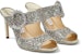 (Women) Jimmy Choo SAF 85 'Rough Glitter Fabric High Heel Slippers Silver' SAF85CGF