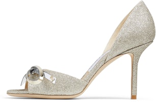 (Women) Jimmy Choo Saphine 85 High Heels 'Silver Sparkle Fabric' SAPHINE85DGO (Women) Jimmy Choo Saphine 85 High Heels 'Silver Sparkle Fabric' SAPHINE85DGO