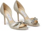 Order (Women) Jimmy Choo Saphine 85 High Heels 'Silver Sparkle Fabric' SAPHINE85DGO