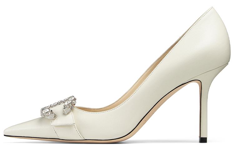 (Women) Jimmy Choo Saresa 85 High Heels 'White' SARESA85NAP080258