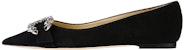 (Women) Jimmy Choo Saresa Flat 'Black Crystal Buckle' SARESAFLATUCB
