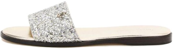 (Women) Jimmy Choo Slide Sandal 'Silver' MINEA-FLAT-CGF-CHAMPAGNE-35 (Women) Jimmy Choo Slide Sandal 'Silver' MINEA-FLAT-CGF-CHAMPAGNE-35
