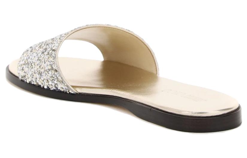 Order (W) Jimmy Choo 拖鞋涼鞋 '銀色' MINEA-FLAT-CGF-CHAMPAGNE-35